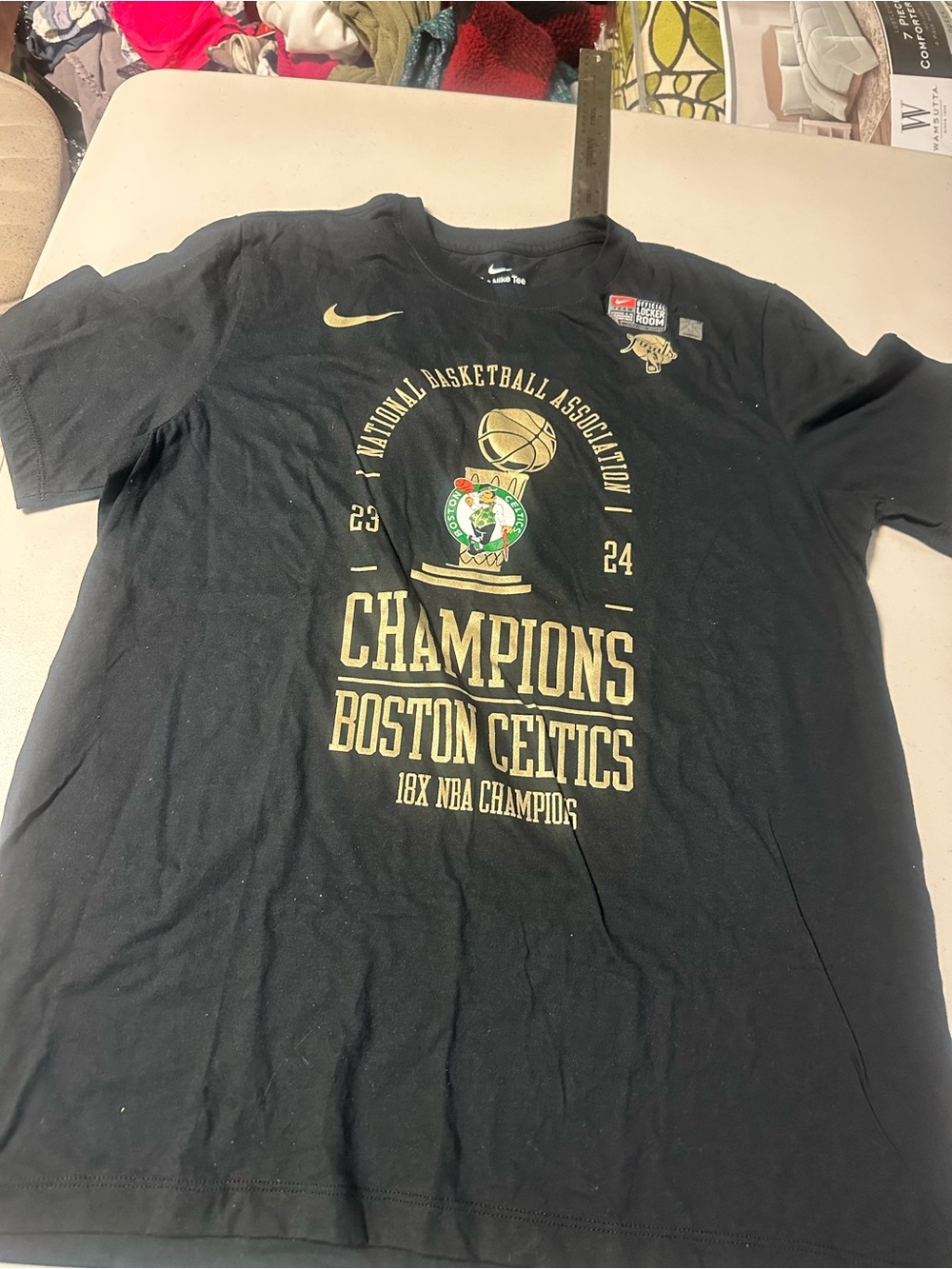 Nike Black and Gold Boston Celtics Champions Tee